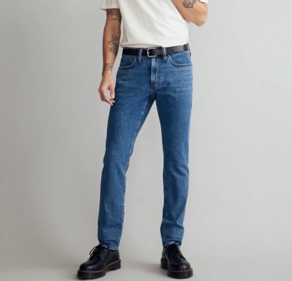 Madewell Mens 35x30 Athletic Slim Jeans COOLMAX® Denim Edition Connor Wash